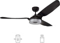 Black 56 3 Blade Smart Ceiling Fan with Remote Control F84402