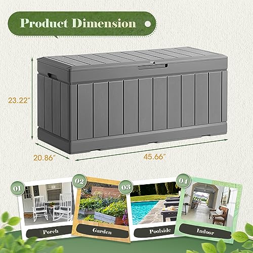 85 Gallon Waterproof Resin Deck Box with Padlock X356