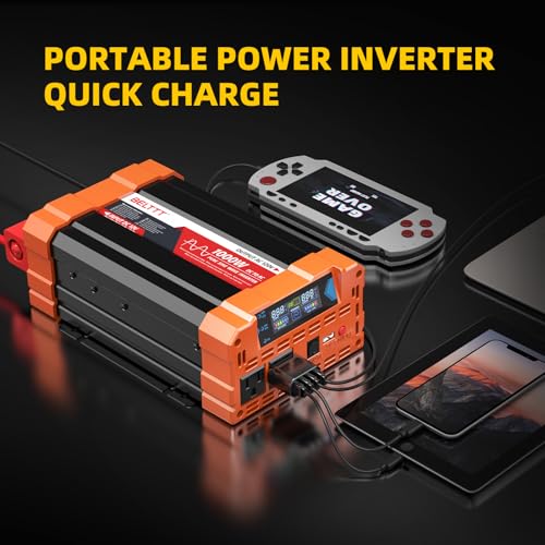 2000W Pure Sine Wave Power Inverter 12V to 120V AC with Dual AC and USB R511