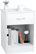 White Nightstand with Drawer M104