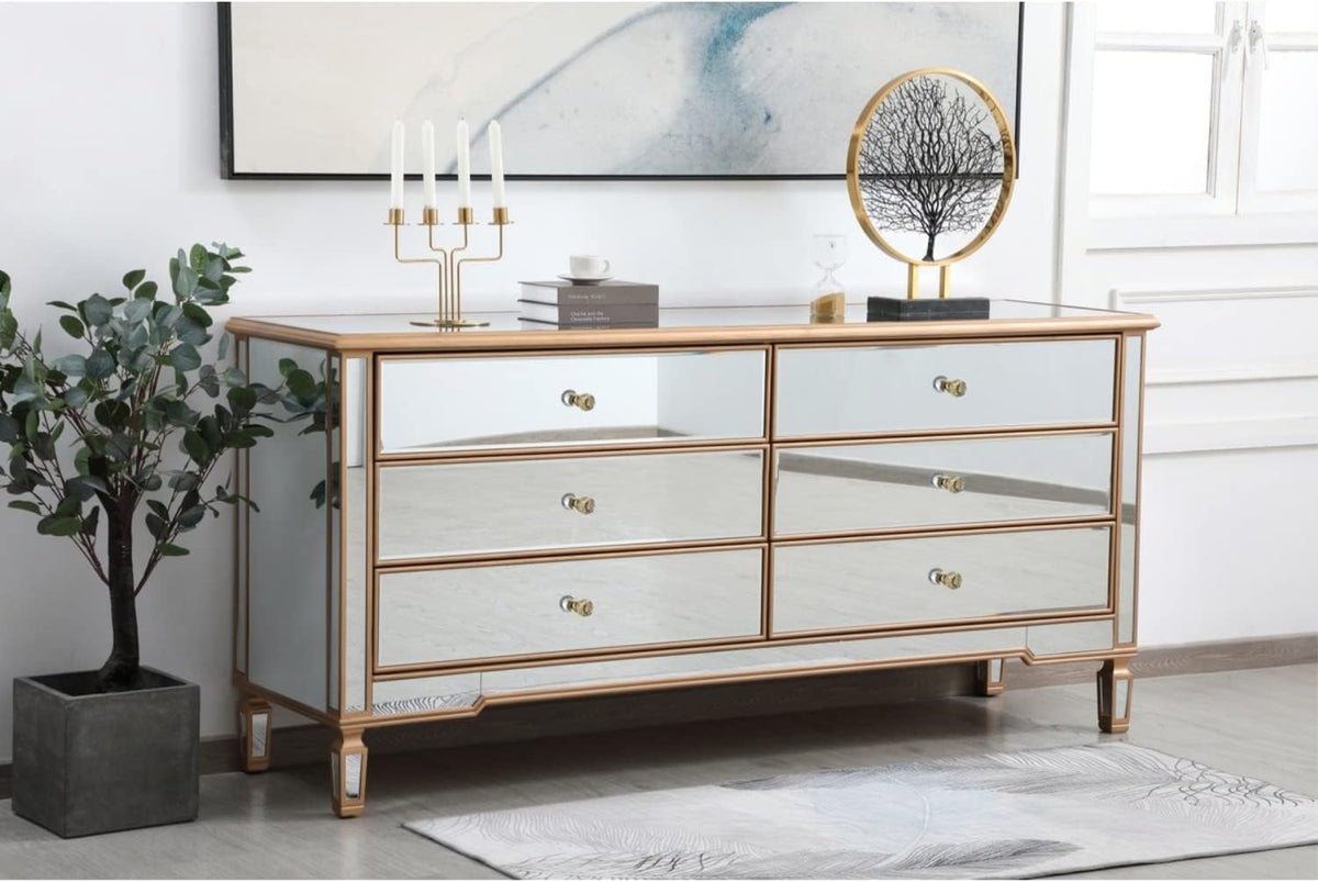 Antique Gold Mirrored Chest I90449