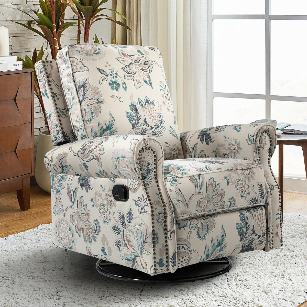Farmhouse Upholstery Recliner with Rolled Arms S9670