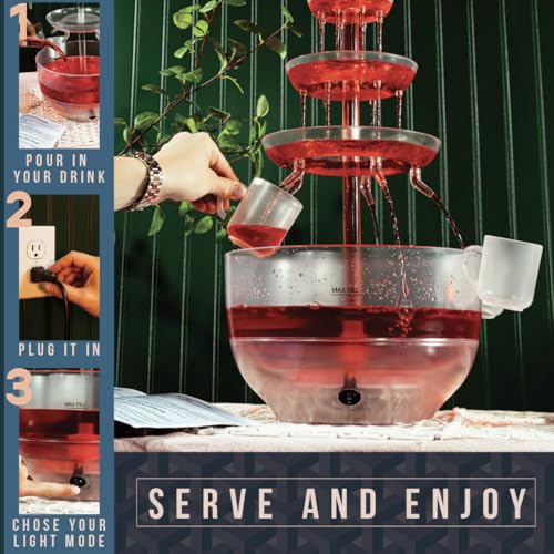 1.5 Gal 3 Tier LED Drink Fountain with 4 Reusable Cups Z87961