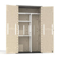 60 Cu.Ft Vertical Outdoor Storage Shed, Resin, Khaki B784