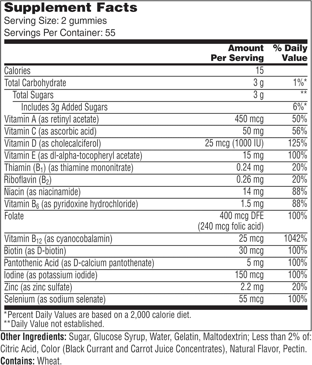 Women's 50+ Advanced Multivitamin Gummies, 110 Count L70916