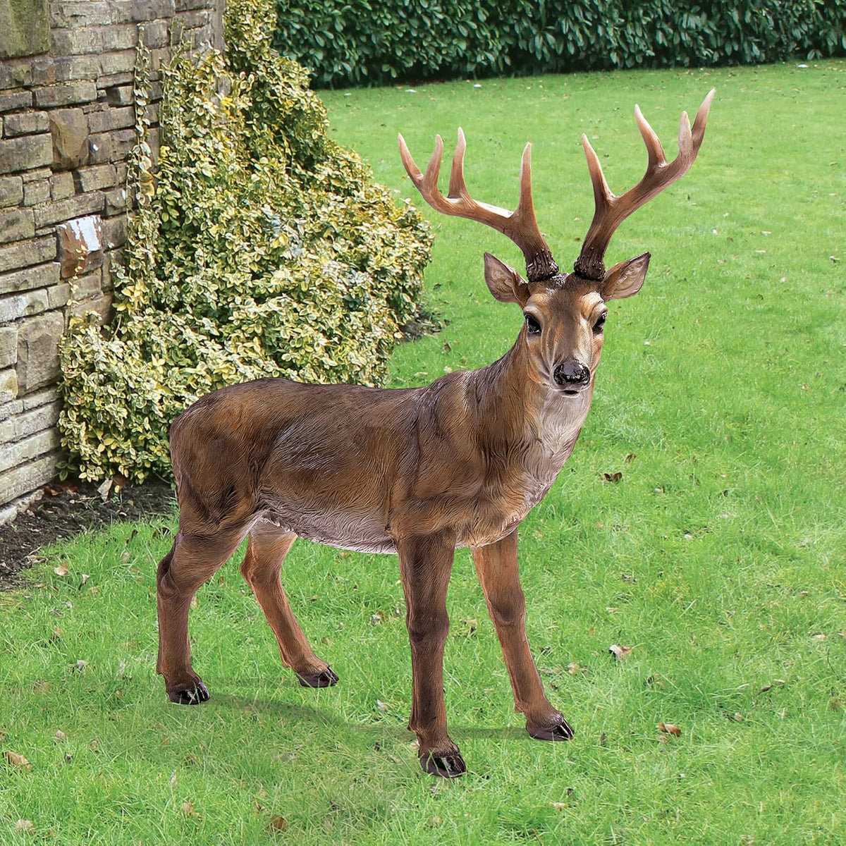 28 Inches Long Brown Handcast Polyresin Deer Statue K778590