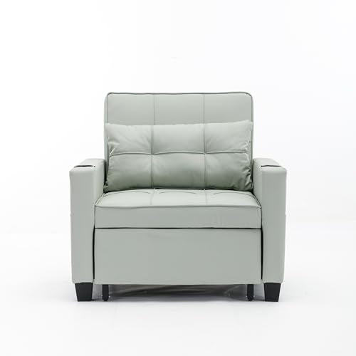Blue Tech Cloth 3-in-1 Convertible Pull Out Couch L5734