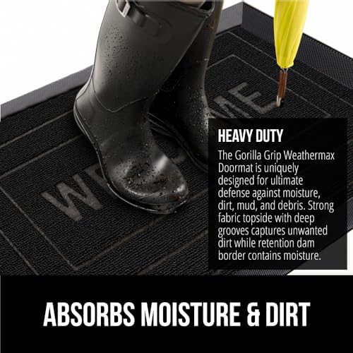 Gray Diamond 17x29 Natural Rubber Doormat P919469