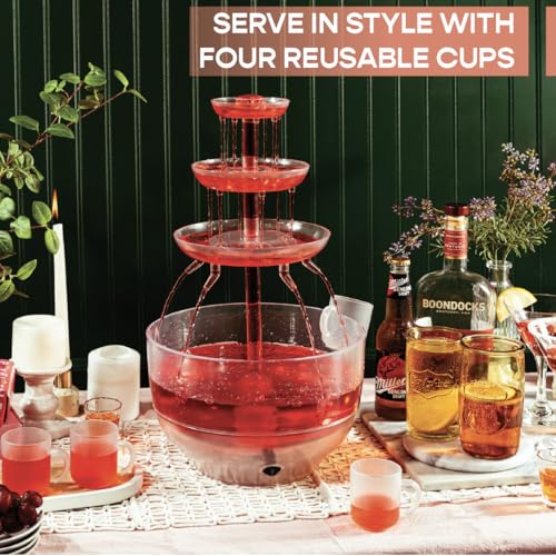 1.5 Gal 3 Tier LED Drink Fountain with 4 Reusable Cups Z87961