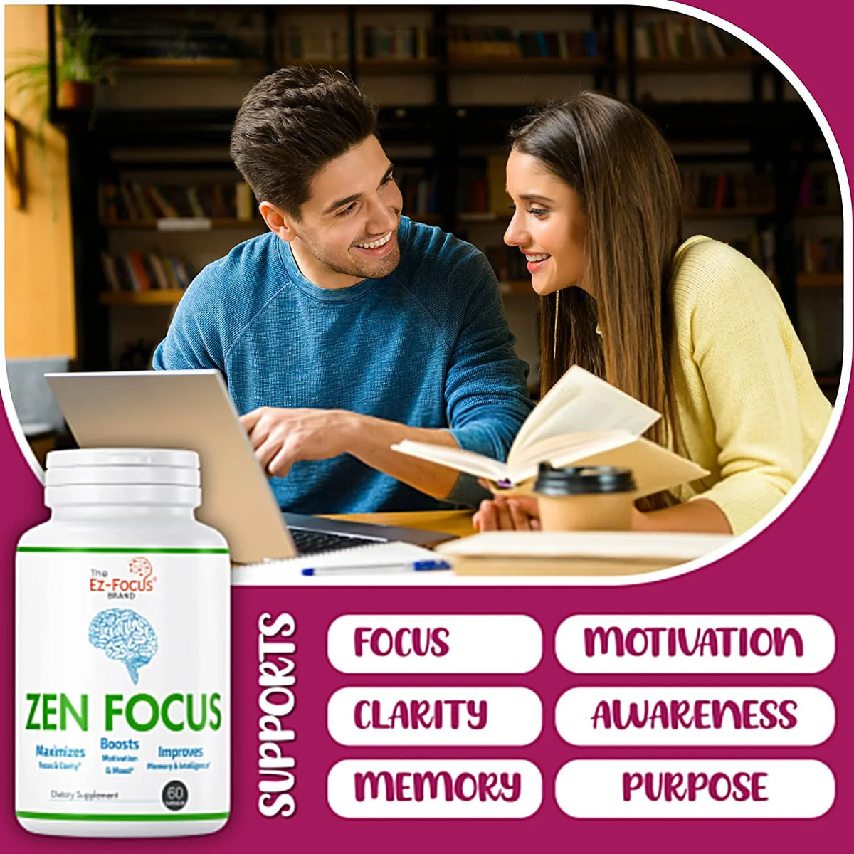 Brain Focus Supplement 60 Pills Y35492