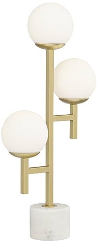 30" Tall Gold Marble Metal 3-Light Table Lamp C71358