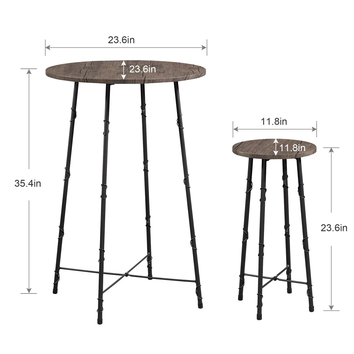 3-Piece Bar Table Set with 2 Stools V41684