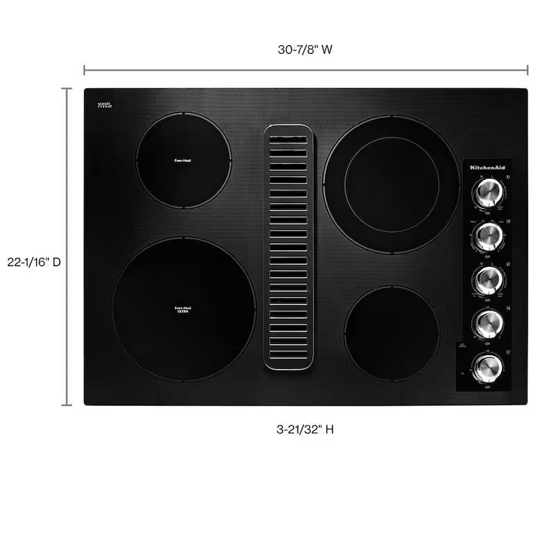 Electric Downdraft Cooktop in Black with 4 Elements N4028