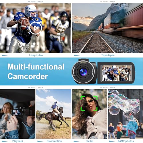 64MP 8K Camcorder with IR Night Vision A7115