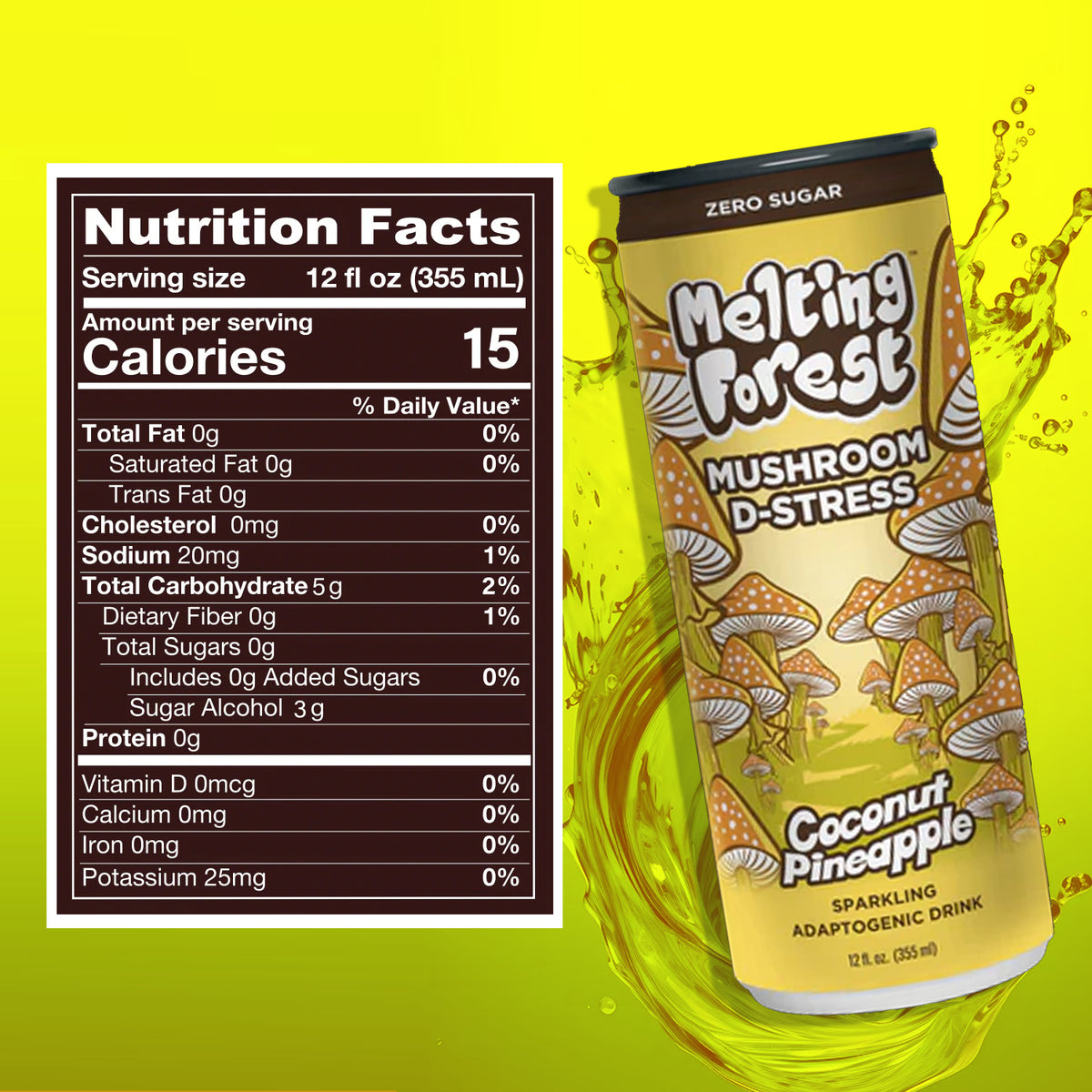 Coconut Pineapple Flavored Mushroom Sparkling Water Y57782