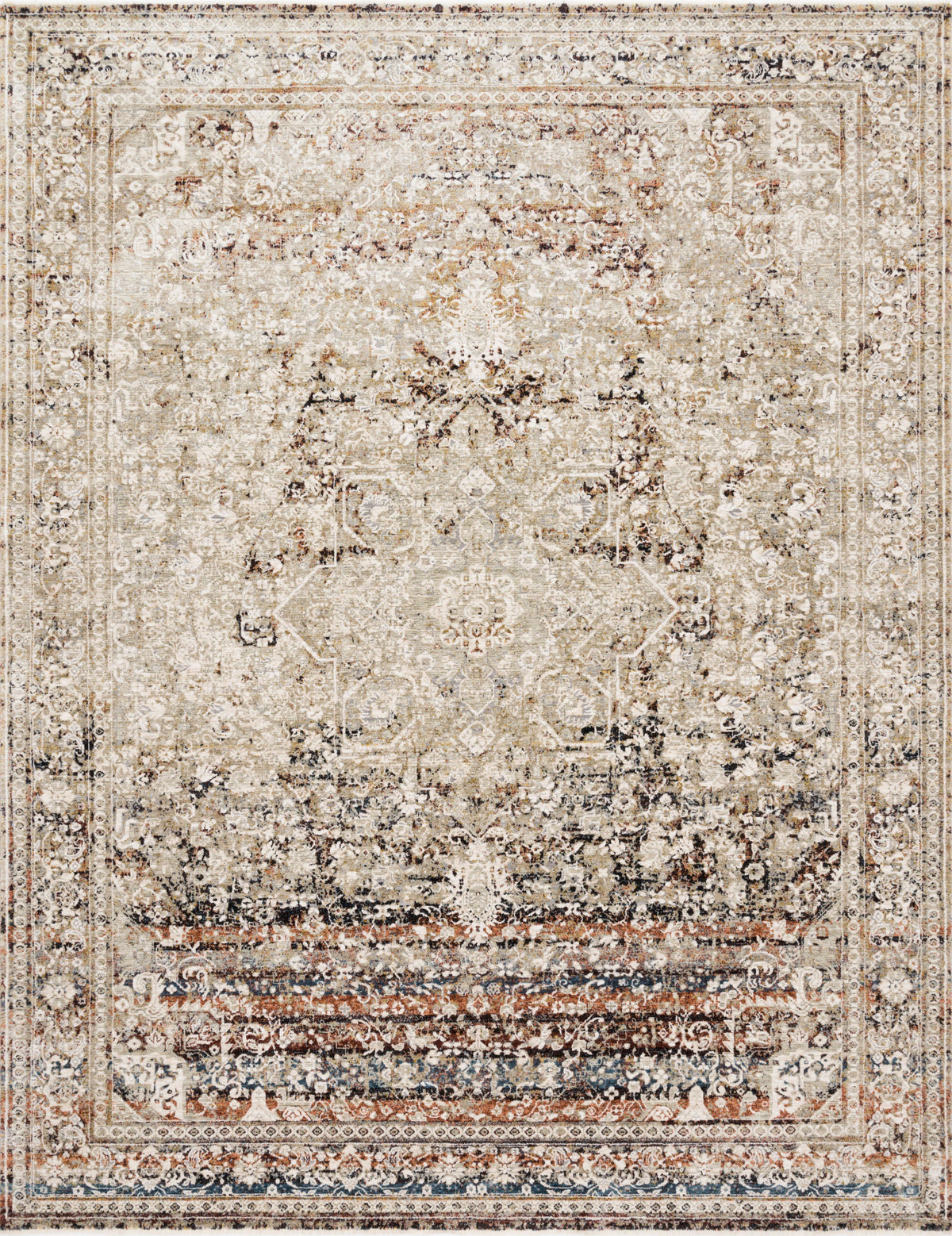 Taupe Brick Rug 6'7 x 9'6 D805454