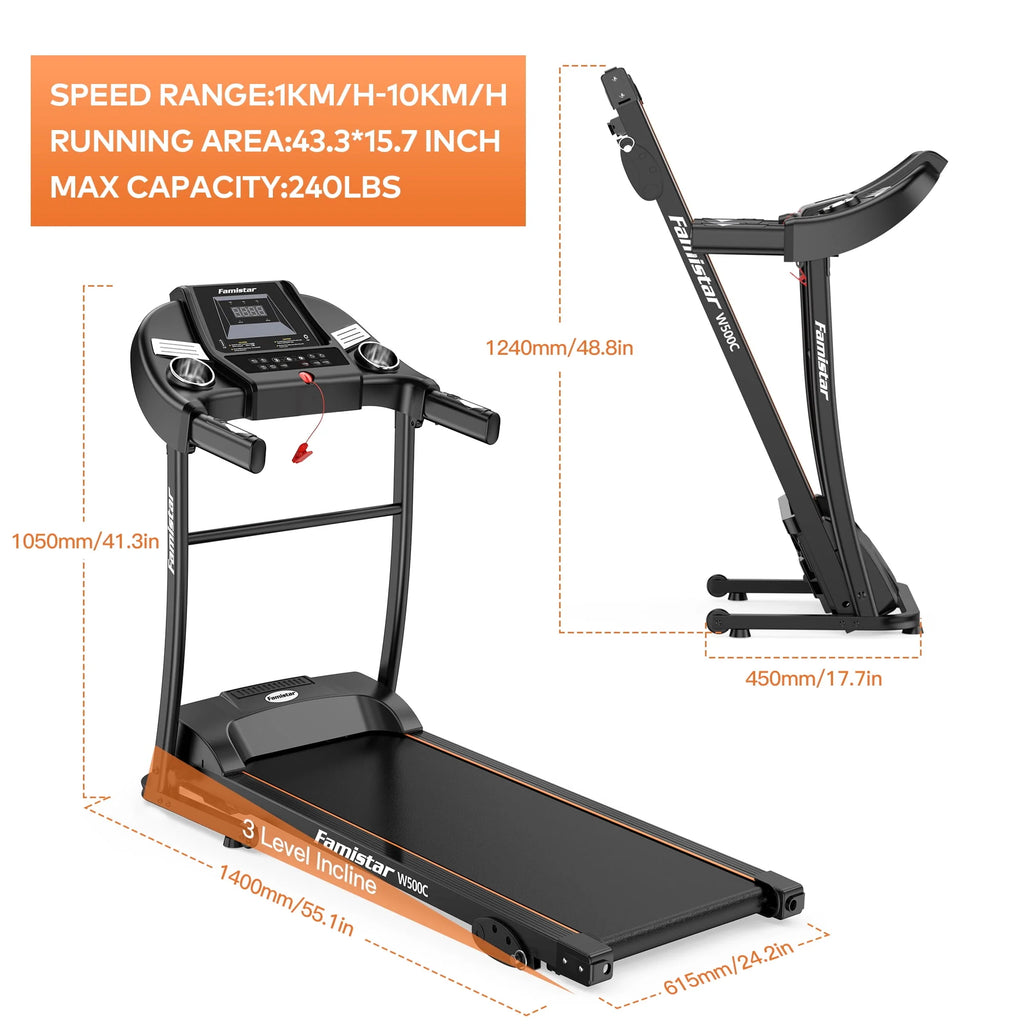 4.5HP Folding Treadmill with 15% Auto Incline G163