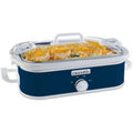 Navy Blue 3.5-Quart Slow Cooker Casserole Crock with Locking Lid H947249