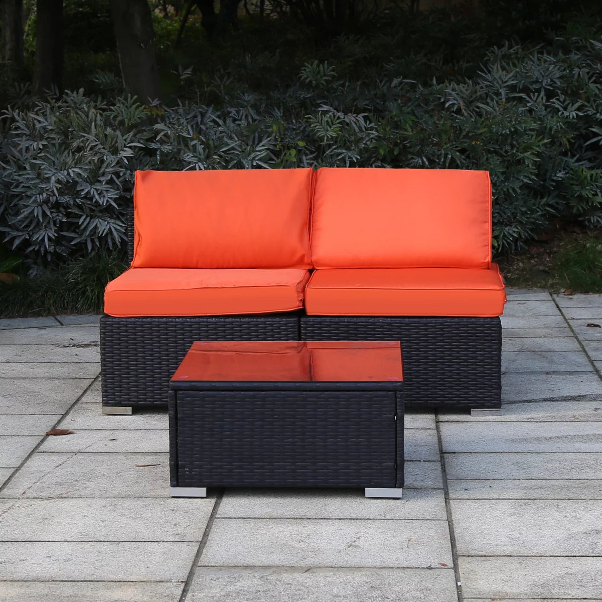 3 Pcs PE Rattan Wicker Patio Sofa Set Q208