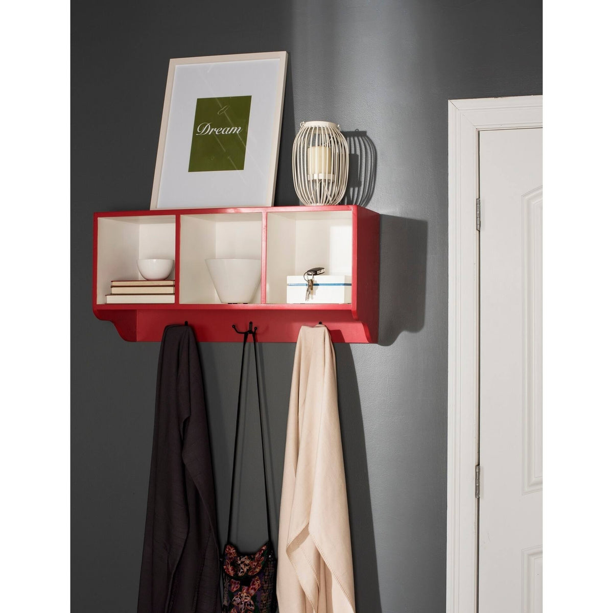 Red/ White Wall Shelf L5081