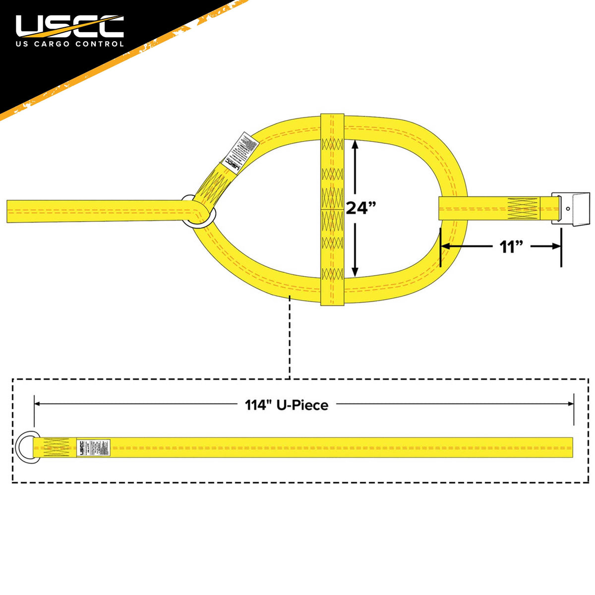 Adjustable Tow Dolly Strap with Flat Hook U74635
