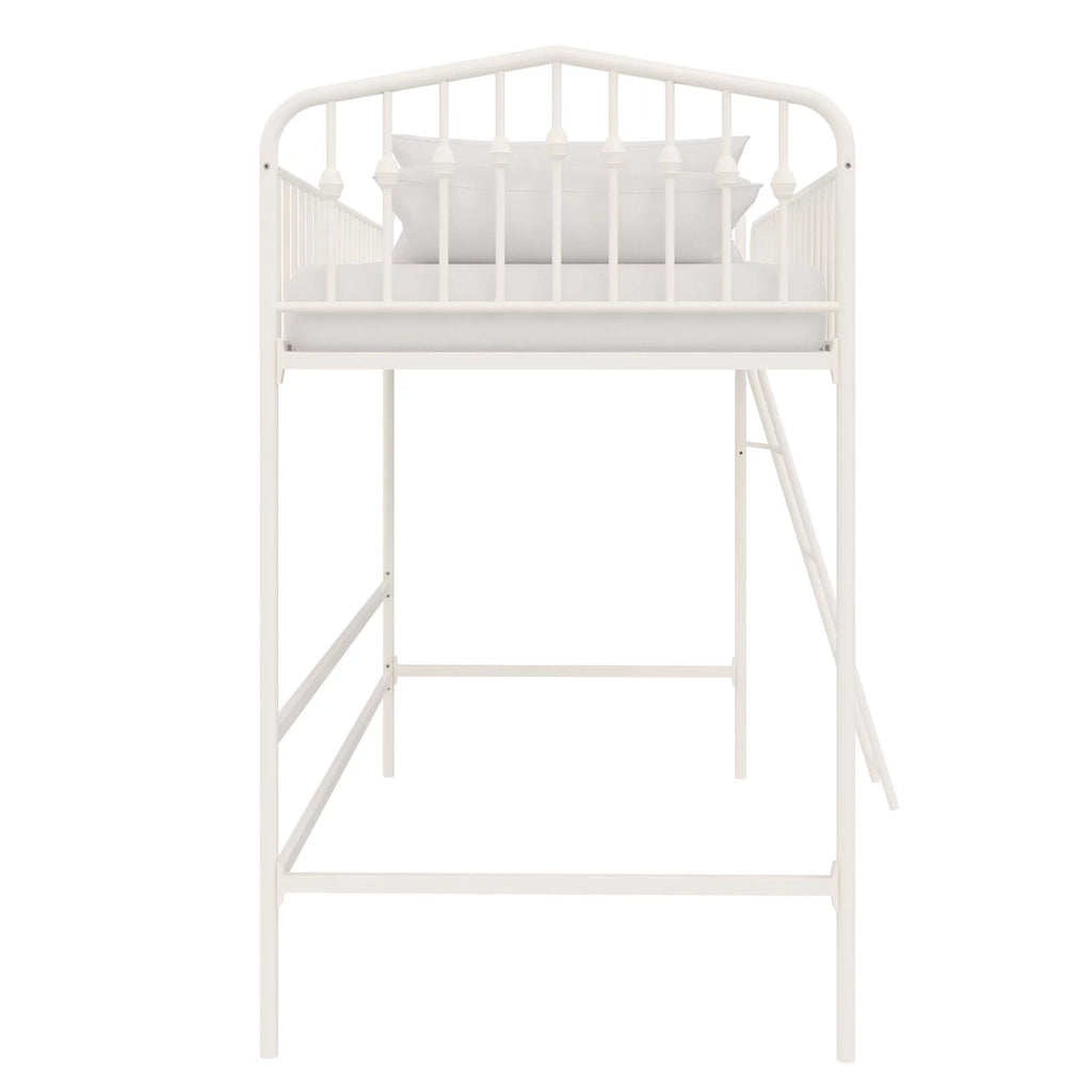 Off White Metal Twin Loft Bed I14541