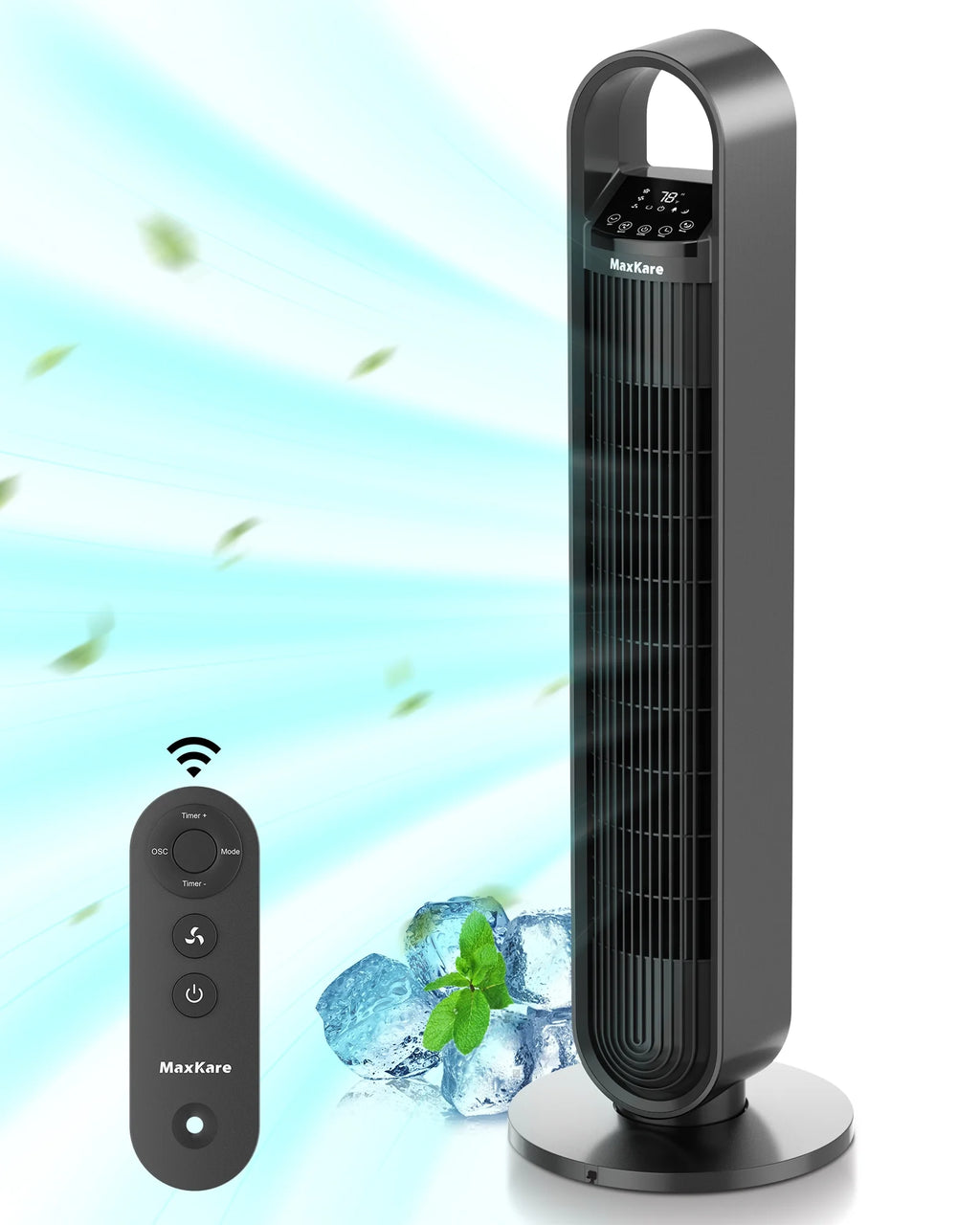 36in Tower Fan with Remote Control, 3 Speeds and Timer E993603