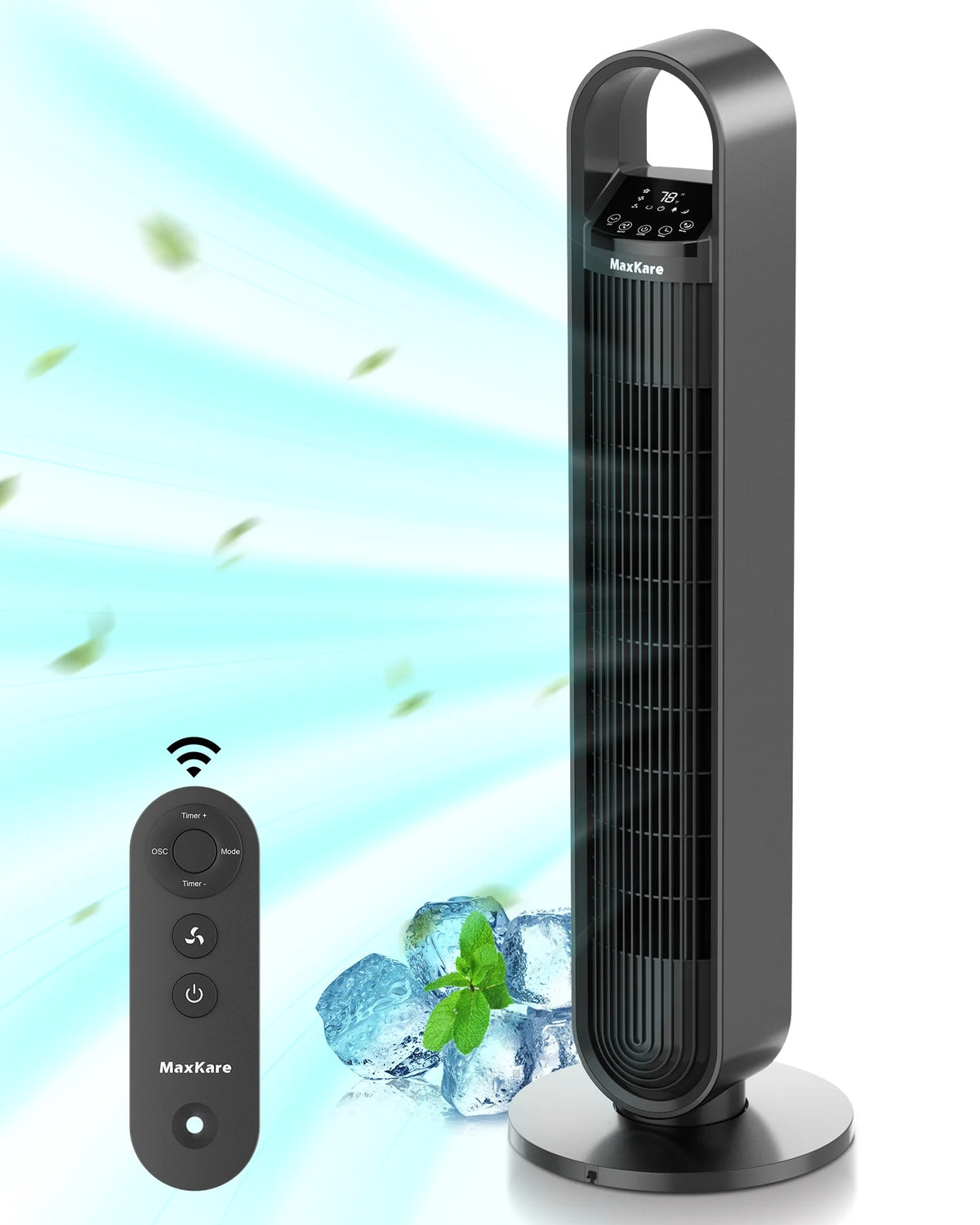 36in Tower Fan with Remote Control, 3 Speeds and Timer E993603