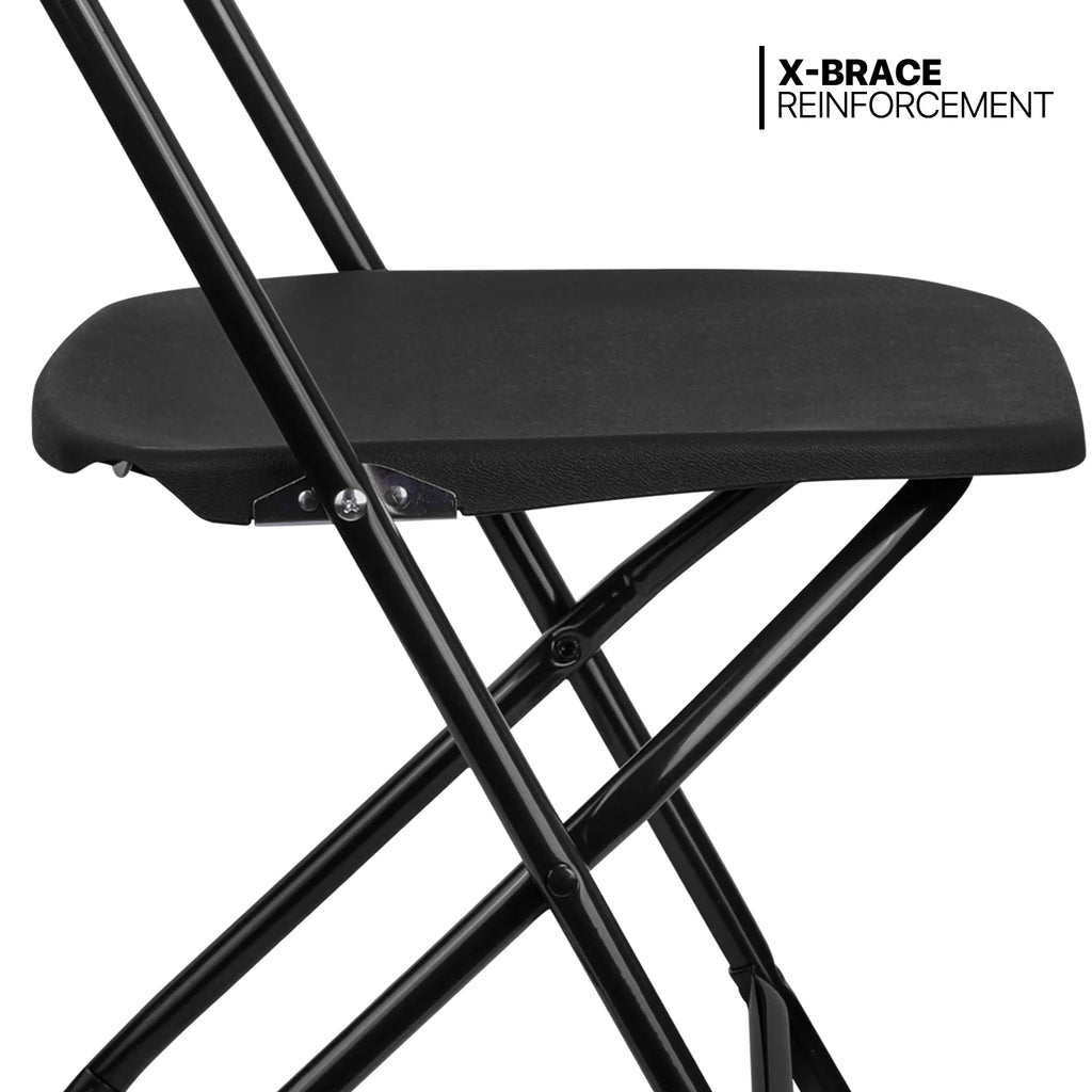 11 Pieces Heavy Duty Utility 8 Ft Folding Plastic Dining Table with Handle and Chair Set C6880