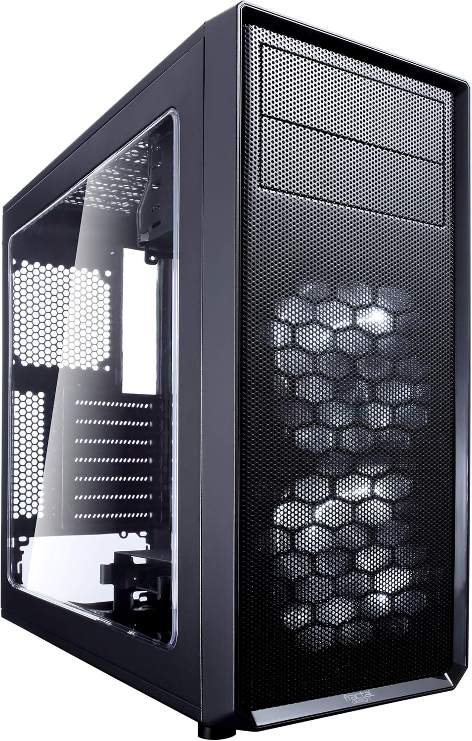 White Mid Tower Computer Case with Window Side Panel Y848