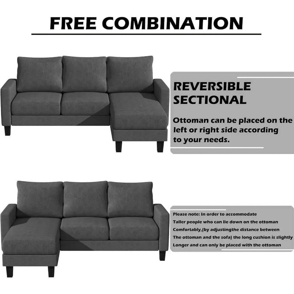 Convertible L-Shaped Sectional Sofa J4394