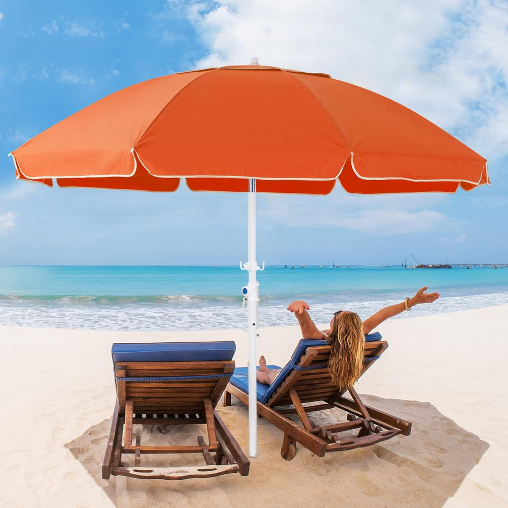 6.5FT Beach Umbrella with Carry Bag E363754