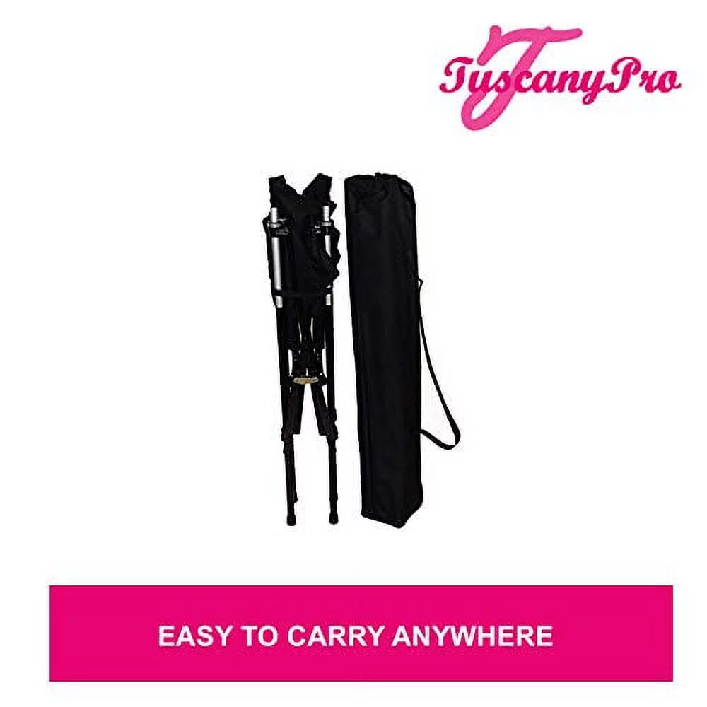 Jet Black Anodized Aluminum Telescopic Folding Director Chair U496