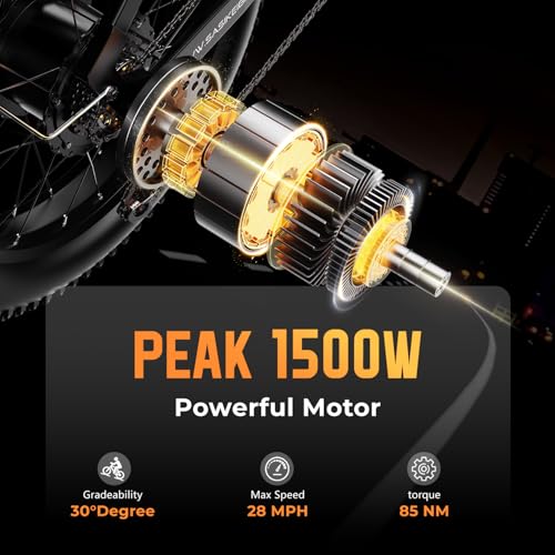 Electric Bike with 1500W Motor, 48V 20Ah Battery, 20" Fat Tire, 7-Speed T440175
