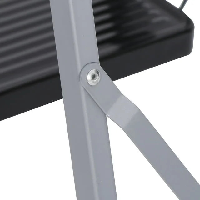 3 Step Folding Step Stool 330lbs Capacity Silver T784