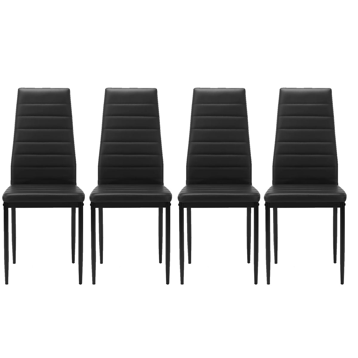 Black Faux Leather Upholstered Dining Chair Set of 4 K737