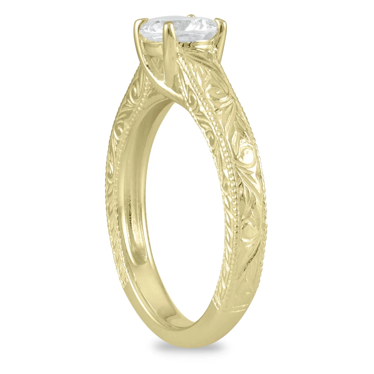 10K Yellow Gold Diamond Solitaire Engagement Ring T781