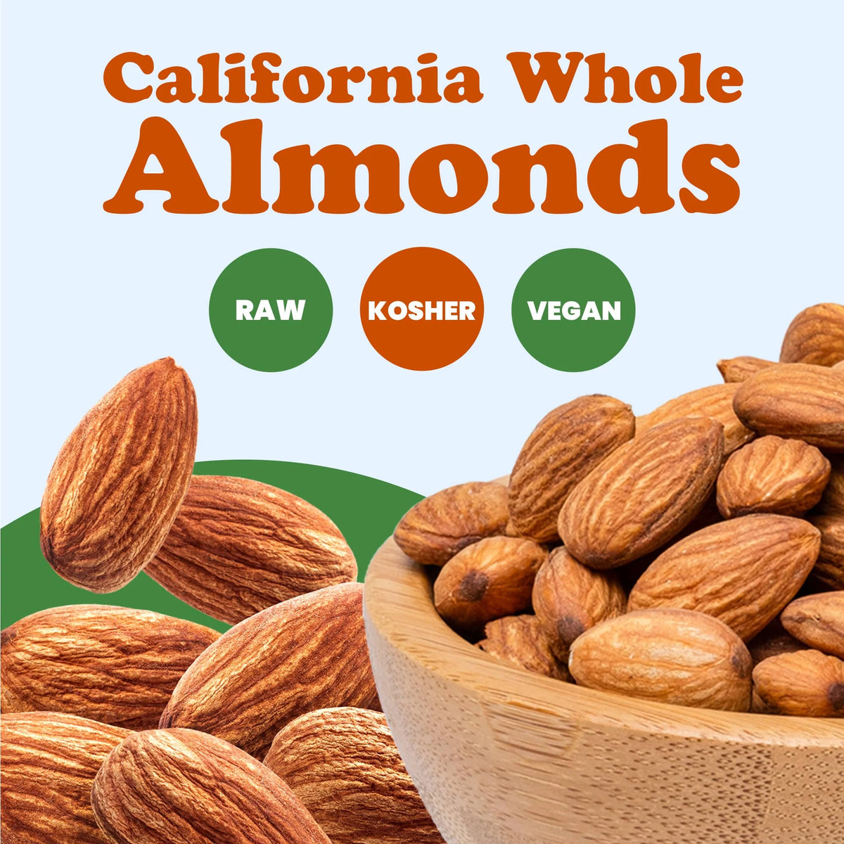 Raw Vegan Kosher Almonds, 15 Pounds I23608