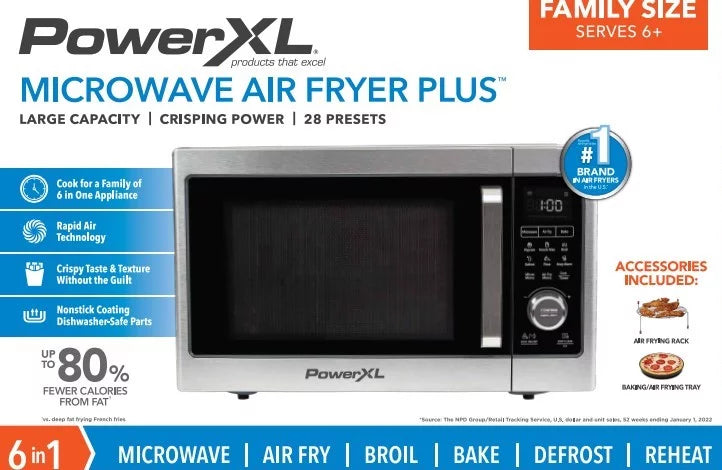 Stainless Steel Black Microwave Air Fryer N979293