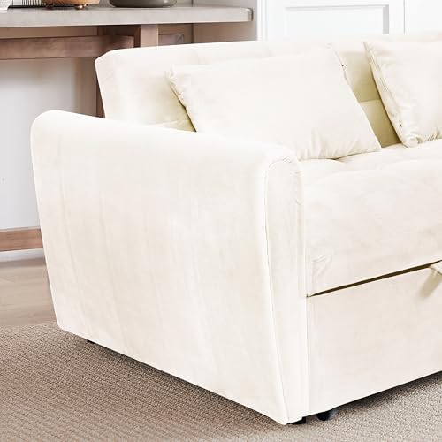 Dark Gray Velvet 3 in 1 Sleeper Sofa Bed Q49293