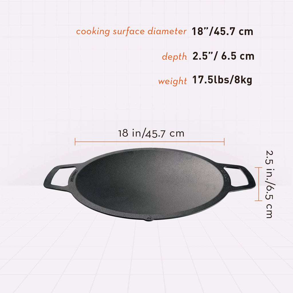 Large Cast Iron Wok Top, 18" Stir Fry Pan T194