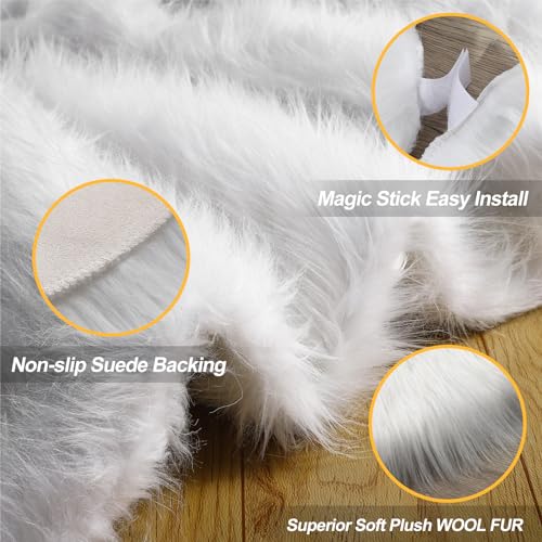 36 inch White Plush Velvet Tree Skirt O484