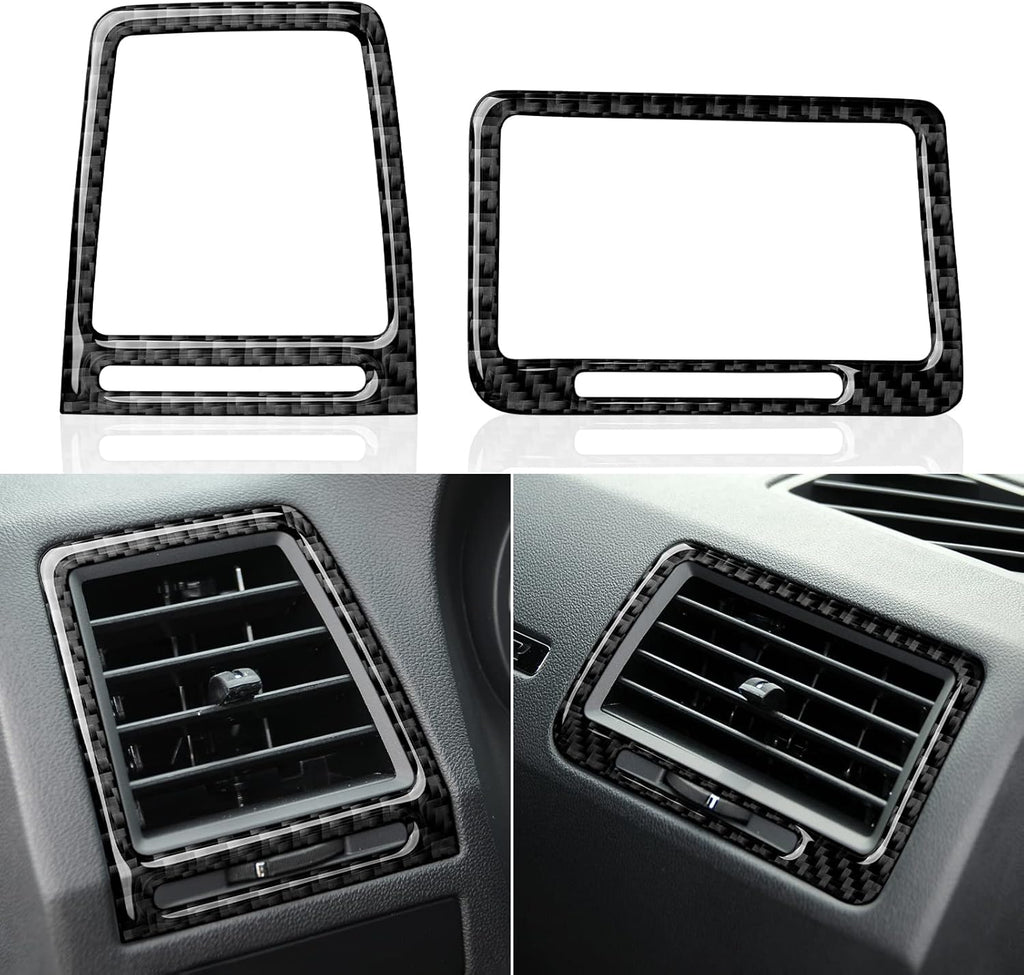 Carbon Fiber Interior Sticker Trim Decal (Center Console Air Vent) Pack of 2 Z755