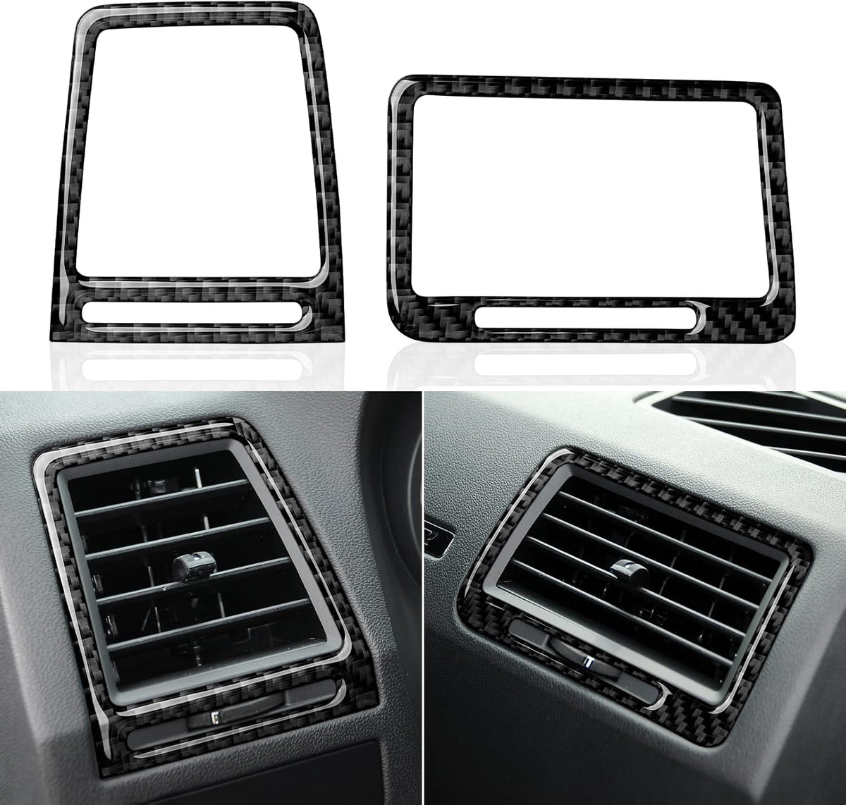 Carbon Fiber Interior Sticker Trim Decal (Center Console Air Vent) Pack of 2 Z755