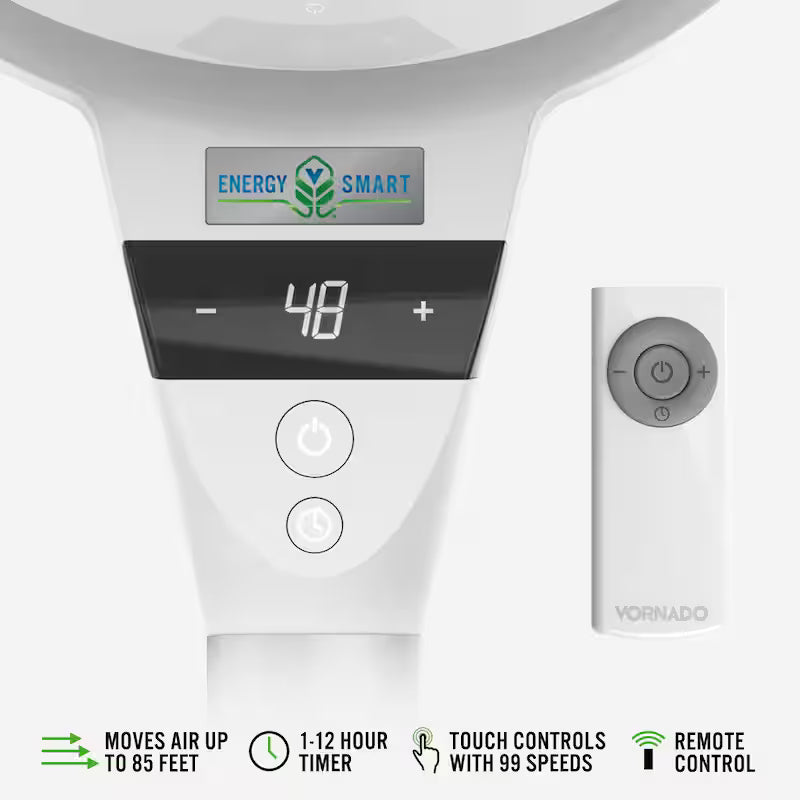 White Variable Speeds Pedestal Fan with Remote Control F12570