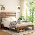 Queen Size Dark Brown Wood Bed Frame with Headboard P941