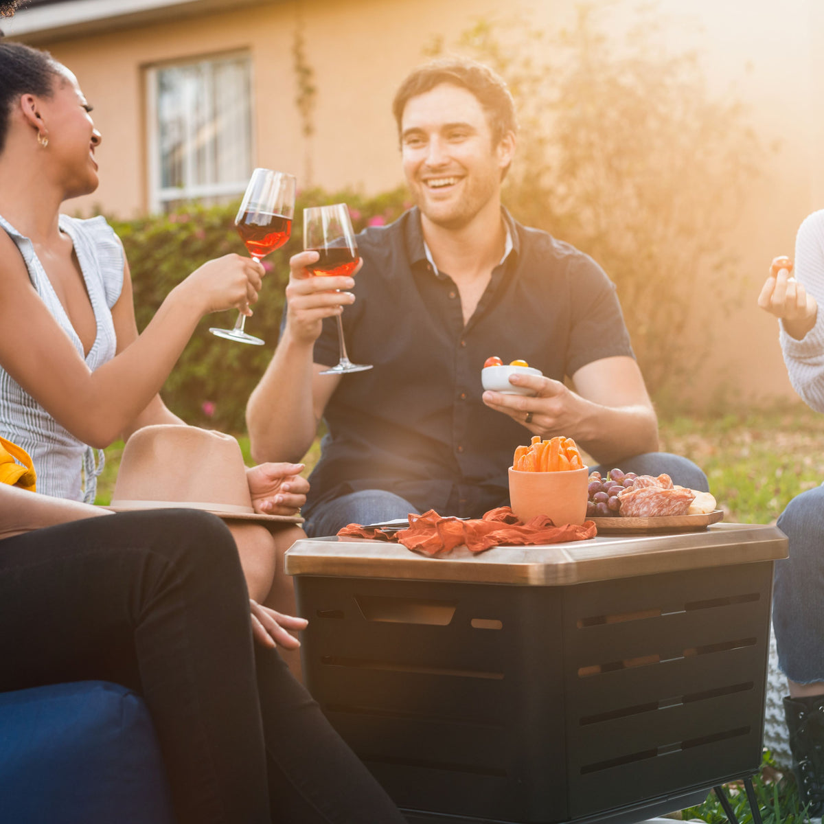 Gold Fire Pit Table Top Cover J85934