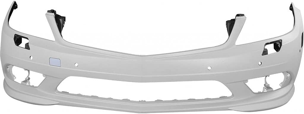 Primed Front Bumper Cover with Headlight Washer and Parktronic Holes V70356