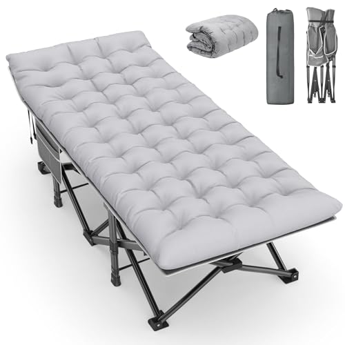 Black Folding Camping Cot with Carry Bag B9712