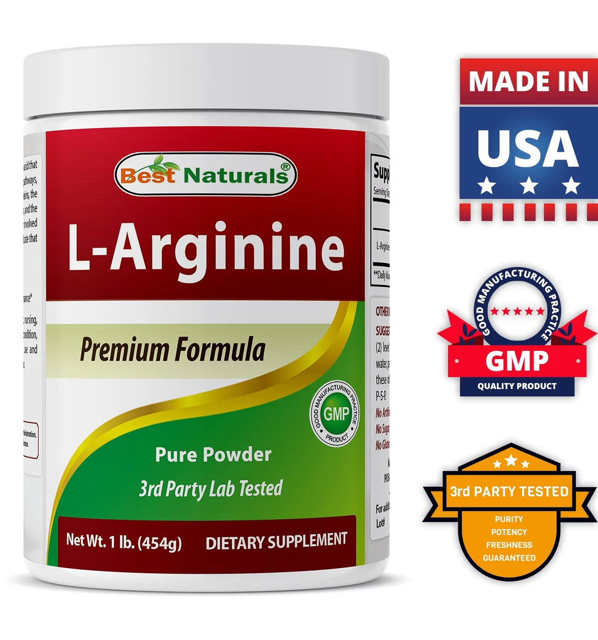 3 Pack 1 LB L-Arginine Powder I3898